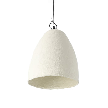 Savana papier-mâché pendant light white S