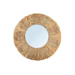 Palm Tree raffia spiegel, boho wandspiegel
