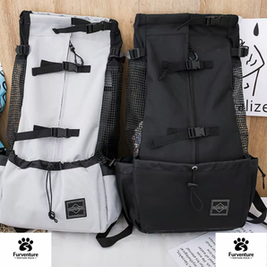 Furventure Motion Pack hondenrugzakken in grijs en zwart voor wandelen en outdoor avonturen