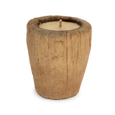 Houten kandelaar met hervulbare was – Ibiza Candle Trunk