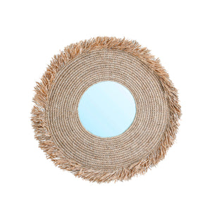 Yema raffia spiegel, boho wandspiegel