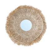 Yuki raffia spiegel, boho wandspiegel
