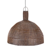 Dome XL grote rotan hanglamp donker walnoot