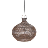 Desert Gourd hanglamp van bamboe in donker walnoot – S