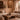 Grande suspension cloche Woven Bell XL en bambou noyer foncé