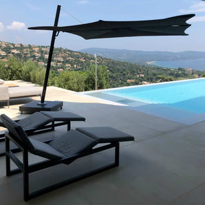 Umbrosa Spectra Cantilever Parasol BLACK Aluminum Frame – Modern Design & 360° Rotation