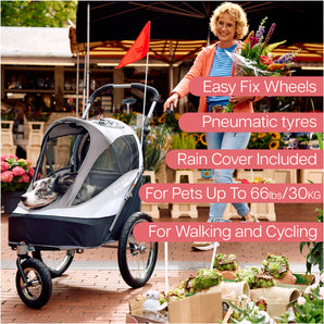 Sporty DELUXE 2-in-1 dog stroller and dog bike trailer SalesDepot - Features