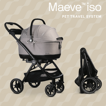 TAVO Maeve + Roscoe Trek Black dog car seat and stroller set